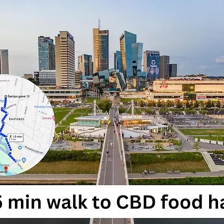 Modern 50m2 Flat By Japanese Garden, 3rd Floor Вильнюс