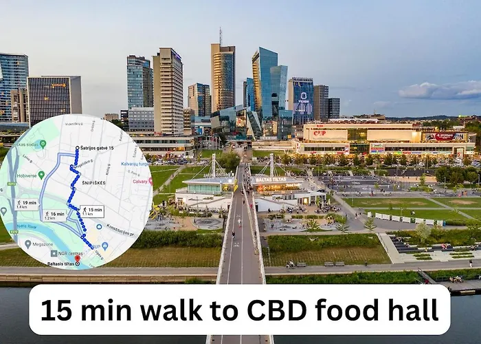 Modern 50m2 Flat By Japanese Garden, 3rd Floor Vilna